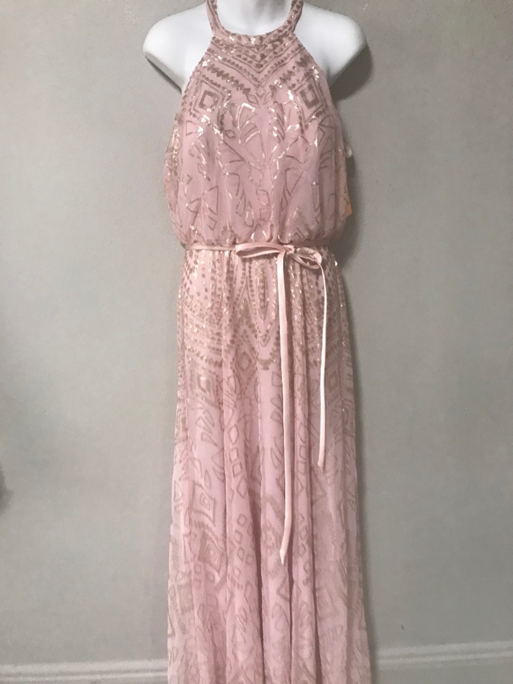 MORI LEE BLUSH SEQUIN GOWN SIZE 10